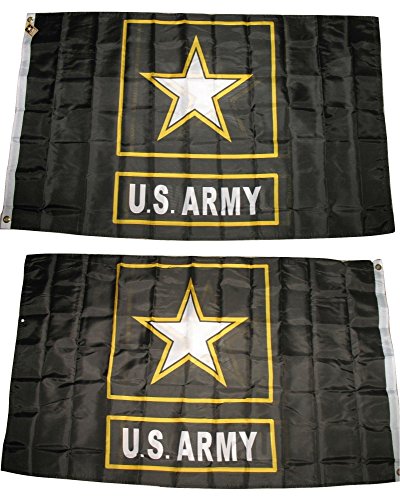 AES Industries 1 3x5 U.S. Army Star Black Gold Flag Double Sided Nylon ...