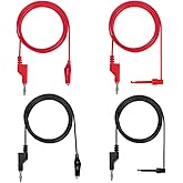 Sumnacon Multimeter Test Lead Set - Stackable Banana Plug to Test Hook, Banana Plug to Alligator Clips Test Cable Kit, Flexib