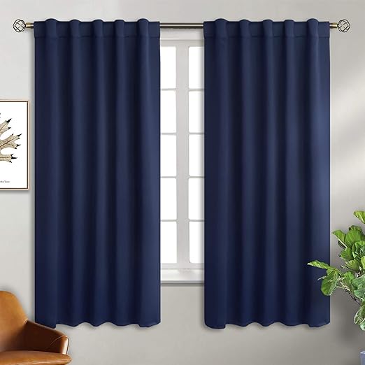 navy blue curtains