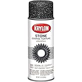 Krylon K18212 Coarse Stone Texture Finish Spray Paint, Obsidian, 12 Ounce