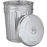 Selva Supreme Quality Stainless Steel Brush Pre-Galvanized Trash Can W/Round Lid, 20 Gallon - Durable Long Lasting Item | Str