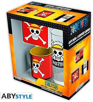 Set regalo One Piece, Pirata Luffy. Taza, vaso y posavasos: Amazon.es: Juguetes y juegos