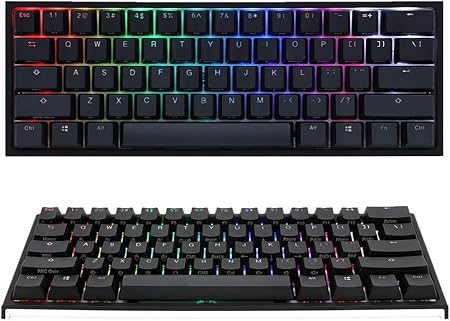 Amazon Com One 2 Mini All Non Conflicting 61keys Cherry Mx Mechanical Rgb Backlit Gaming Keyboard Pbt Keycaps Cherry Mx Blue Black Computers Accessories