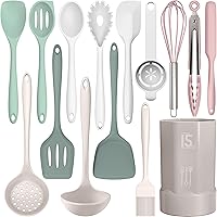 Silicone Cooking Utensils Set - 446°F Heat Resistant Silicone Kitchen Utensils,Spatula,Spoon, All Clad Kitchen Utensil Sets G