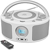 CD Radio Portable CD Player Boombox with Bluetooth,FM Radio,Remote Control,USB Input and 3.5mm AUX Headphone Jack,CD-R/CD-RW/