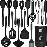 Silicone Cooking Utensils Set - 446°F Heat Resistant Kitchen Utensils,Turner Tongs,Spatula,Spoon,Brush,Whisk,Kitchen Utensil 