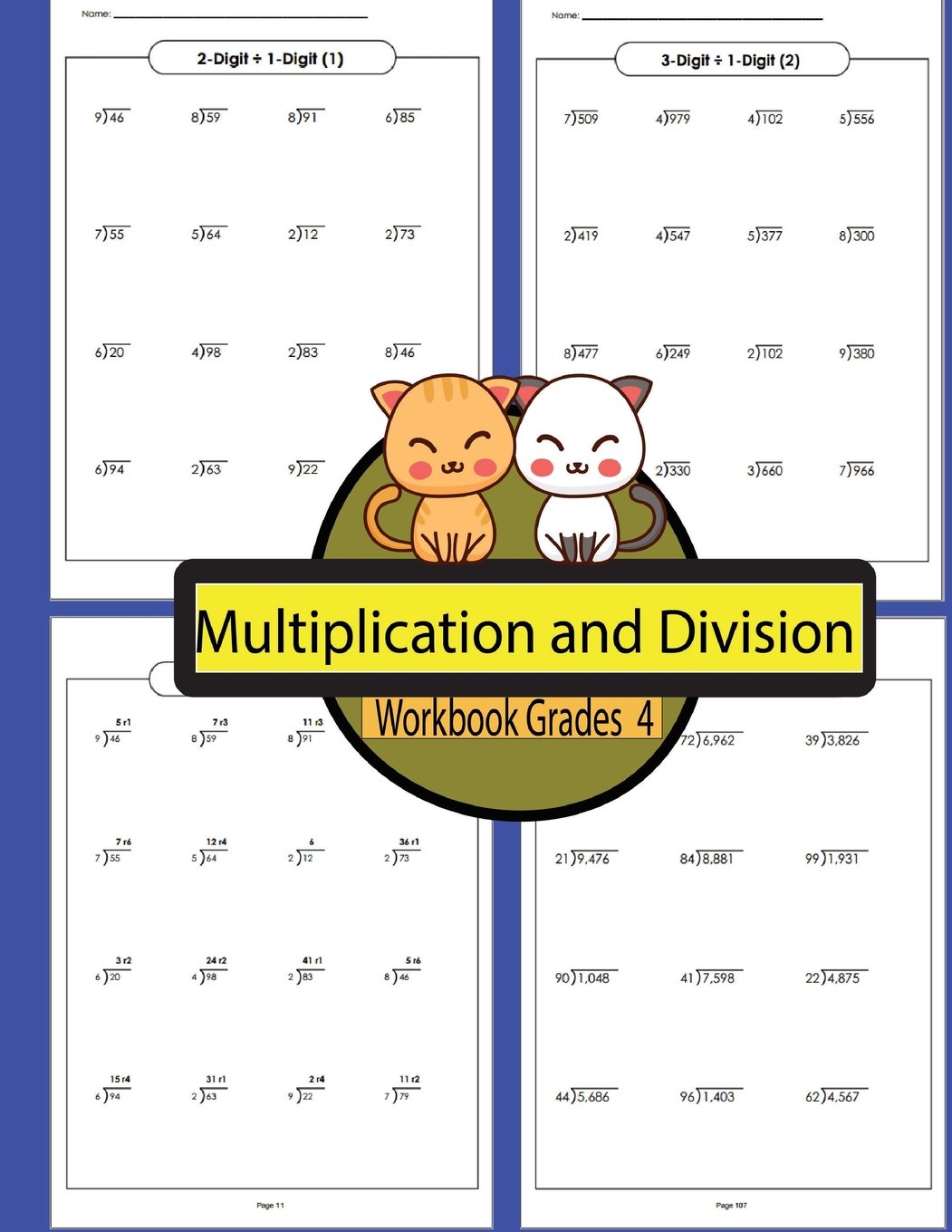 multiplication and division workbook grades 4 volume 4 workbooks math practice worksheet arithmetic workbook with answers for kids lequire marin 9781986223171 books amazon com