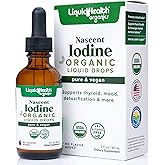 LIQUIDHEALTH Nascent Iodine Organic Liquid, Liquid Iodine Drops, Pure Iodine Supplement, Thyroid Support & Immune Support, En