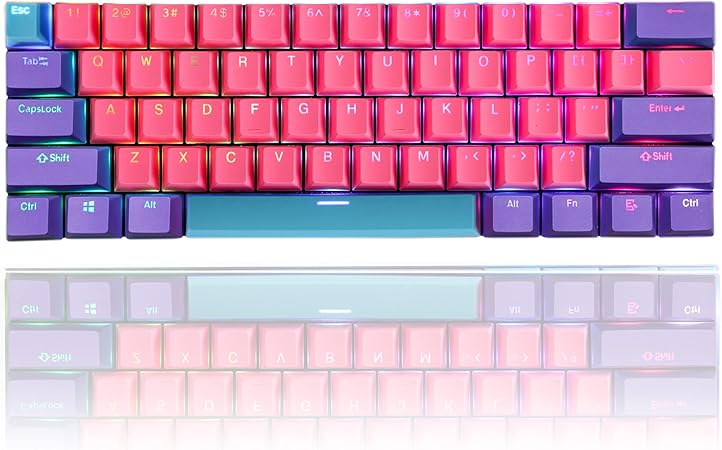 Amazon Com Gtsp 61 Pbt Keycaps 60 Percent Ducky One 2 Mini Keycaps Oem Profile Rgb Keycap Set With Key Puller For Cherry Mx Switches Gk61 Rk61 Anne Pro 2 Poker Mechanical Gaming Keyboard Only Keycaps Pink