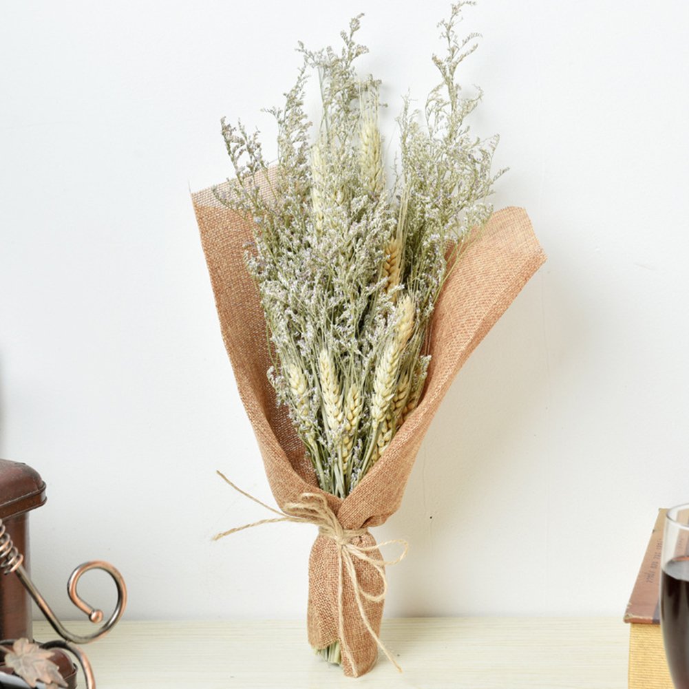 Amazoncom HGFF Vintage Natural Lavender Wheat Bouquet With Linen