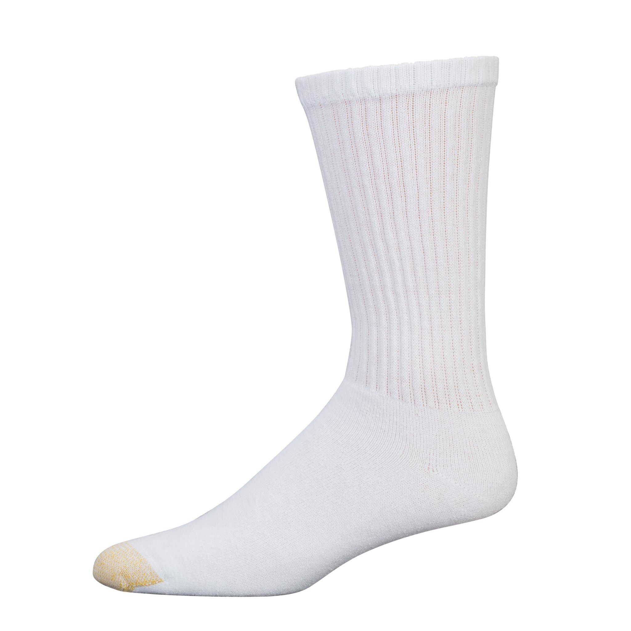 Download Gold Toe Mens Athletic Crew Sock White 6-Pack Sock Size 13 ...