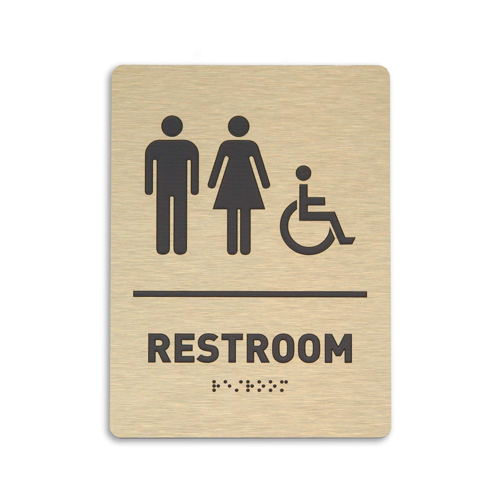 Buy Unisex/Wheelchair Bathroom Sign by GDS - ADA Compliant, Wheelchair ...