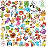 GWAHSA 60pcs 5D Diamond Art Stickers Arts and Crafts Creative Gem Art Paint by Number Kits for Kids Ages 4-6 6-8 8-12 Boys Gi