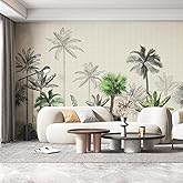 Forest Mural Peel and Stick Wallpaper Palm Tree Plant Wallpaper Removable Art Murals for TV Background Bedroom Office(98" H x