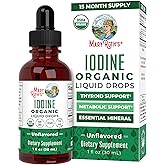 Organic Iodine Liquid Drops by MaryRuth's | Potassium Iodide | Iodine Supplement | 1 Year Supply | 450 Servings | Thryroid He