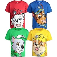 Nickelodeon Paw Patrol Chase Marshall Rocky Rubble - Juego de 4 camisetas de manga corta