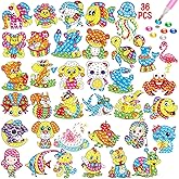 SLAMTOOP 36 Pcs 5D Diamond Art Stickers Kits for Kids Boys and Girls Ages 6-8-10-12, Easy to DIY Creative Mosaic Sticker Craf