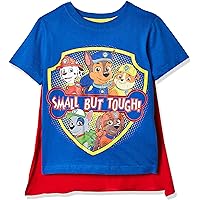 Nickelodeon Little Boys' Paw Patrol Small But Tough Toddler Cape T-Shirt, Blue, 5T