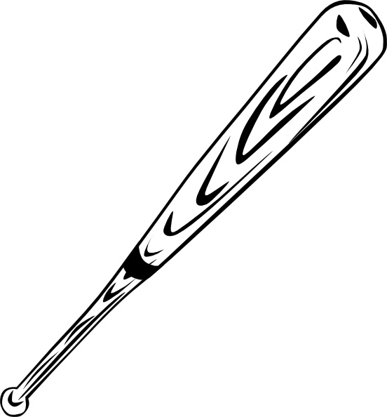 Baseball Bat (b And W) clip art Vectors images graphic art designs in ...