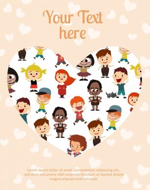 children background heart shape layout