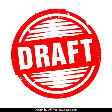 draft stamp template flat circle classic