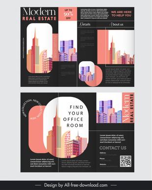 modern real estate brochure template elegant contrast city scene 