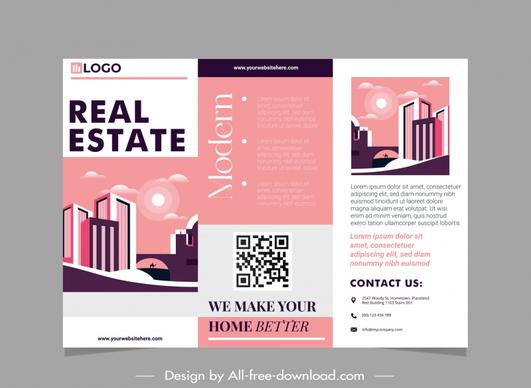 modern real estate brochure template flat building scene 