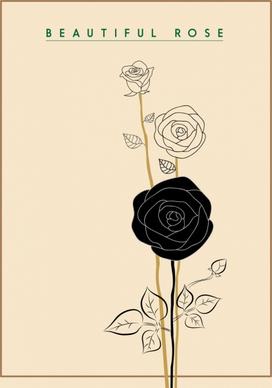 rose icon draft hand drawn style