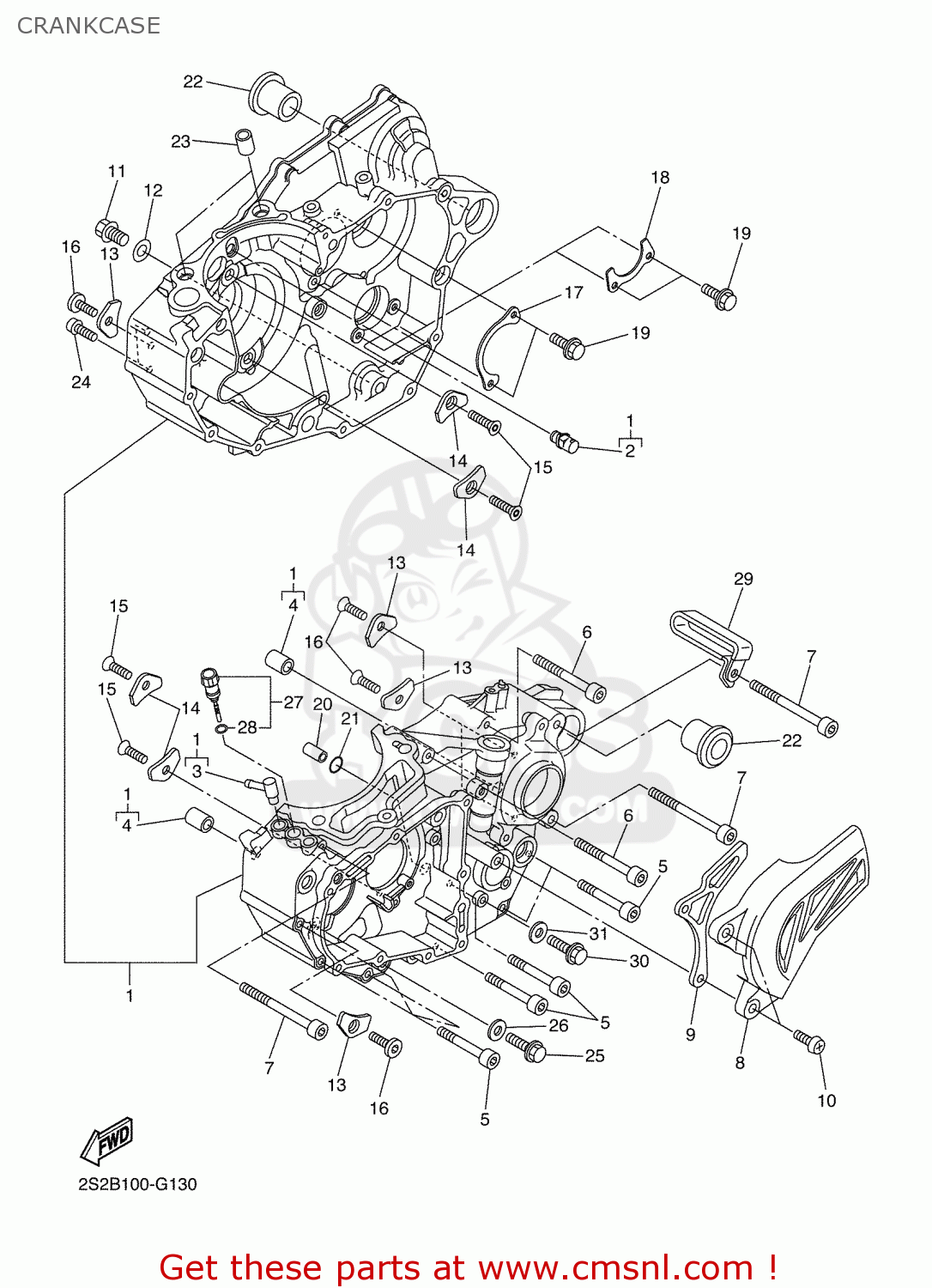 Yamaha YZ450F 2008 2S2C EUROPE 1G2S2-100E1 CRANKCASE - buy original ...