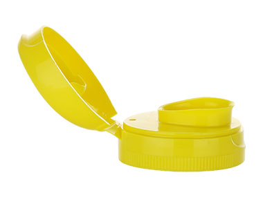 38/400 Finish, Yellow, Caps, Dispensing, Fine Ribbed, Snap-Top, .790" Orf, HS Lnr