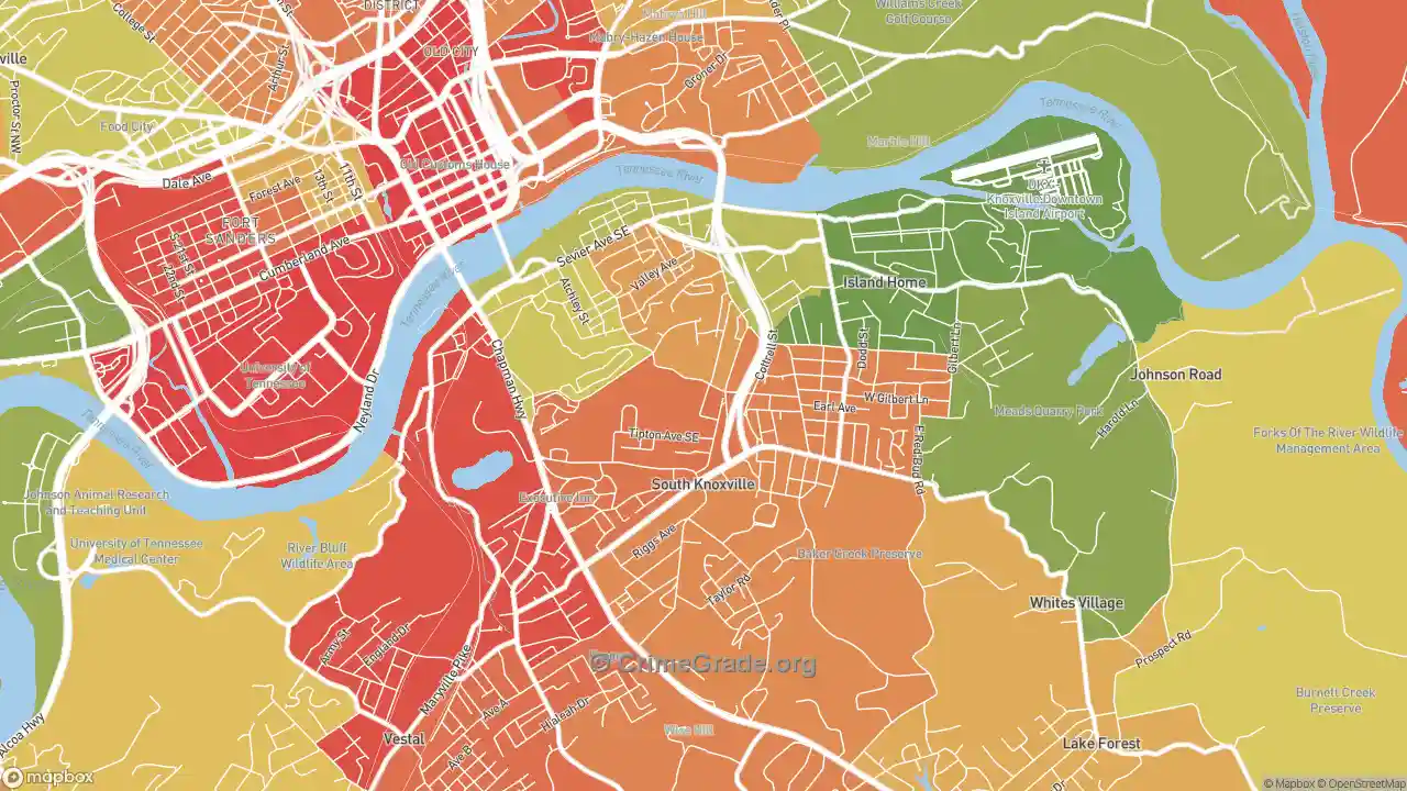 The Safest and Most Dangerous Places in South Knoxville, Knoxville, TN ...