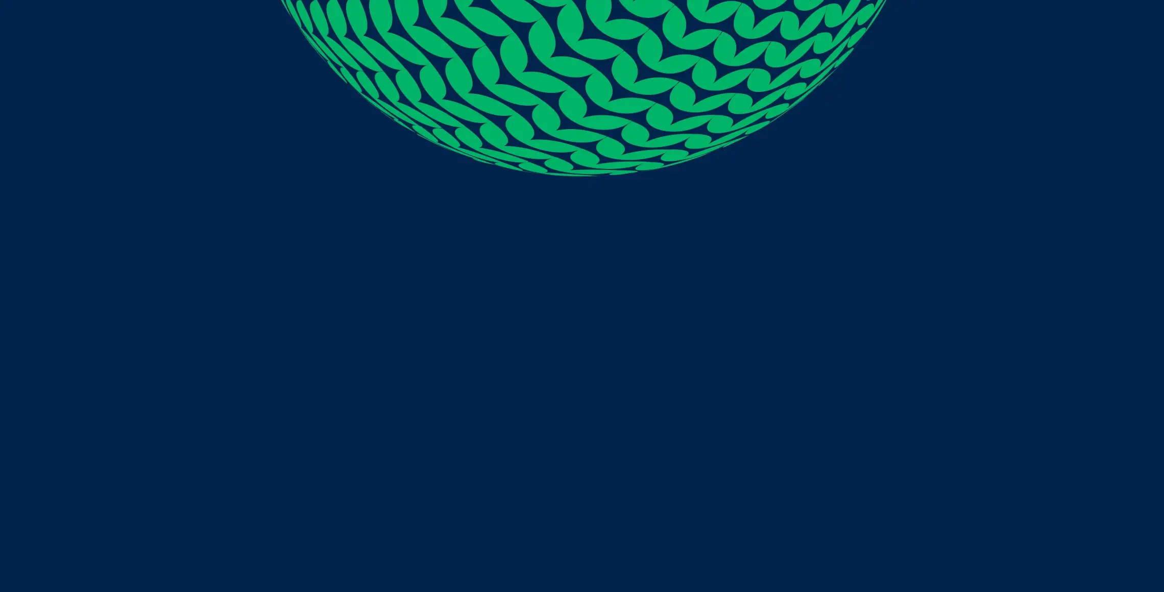 A green patterned sphere with wavy lines at the top of a dark blue background.