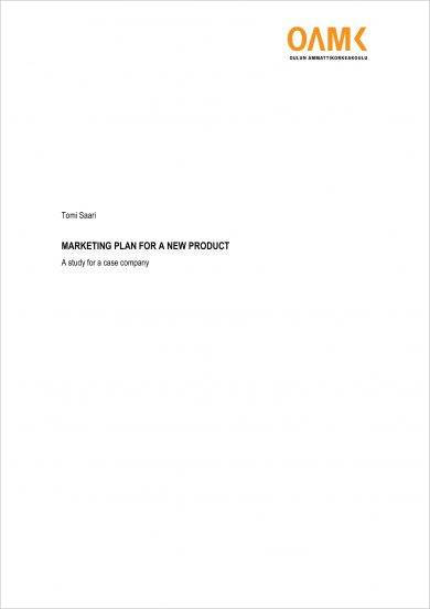 Launching Project: Marketing Plan for a New Product