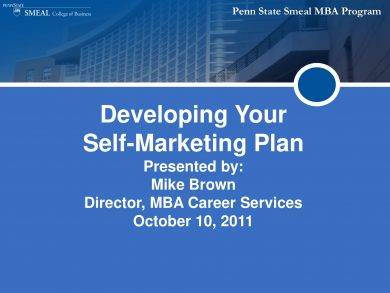 Self-Marketing Plan Example