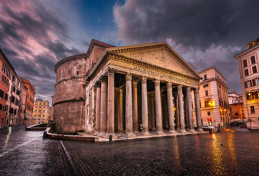 Piazza della Rotonda and Pantheon in the Morning Rome Italy Photograph ...