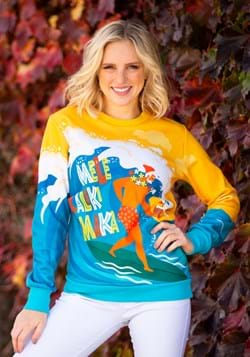 Mele Kalikimaka Surfing Santa Ugly Christmas Sweater main UP