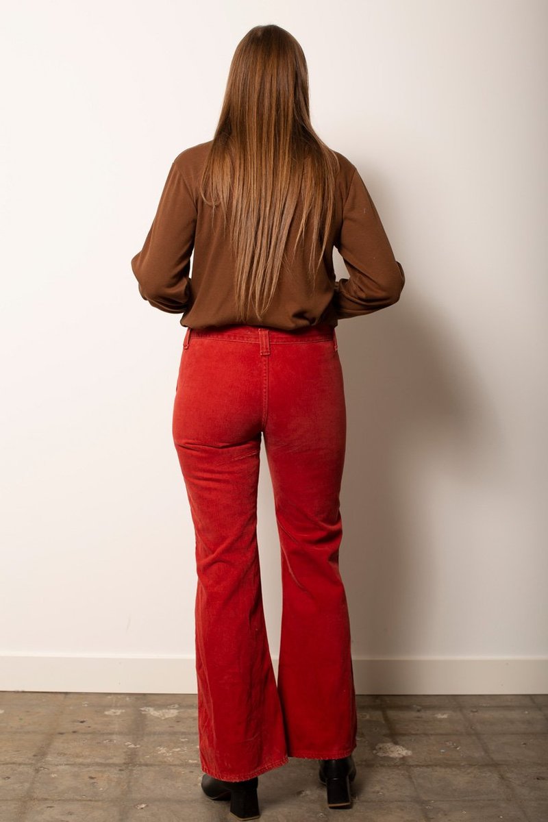 Vintage Flare Pants - Red