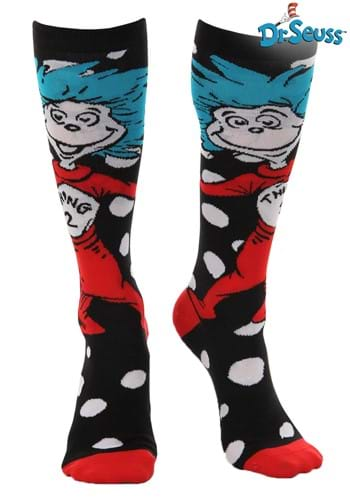 Thing 1&2 Knee High Costume Socks