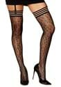 Womens Leopard Pattern Fishnet Thigh Highs