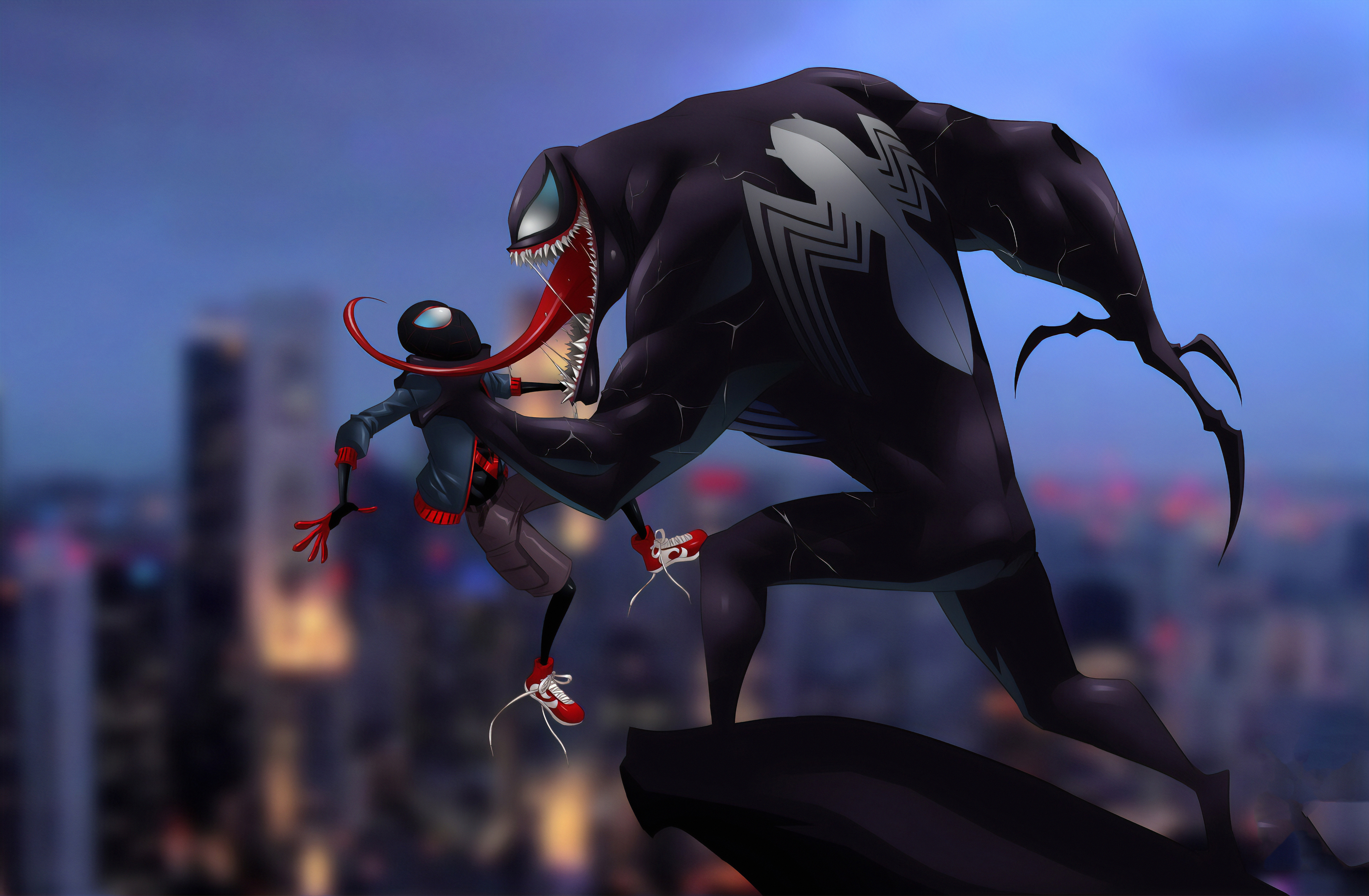 Venom Vs Spider Man 4K Wallpaper