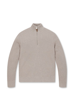 WOOL 100 HALF ZIP-UP KNIT