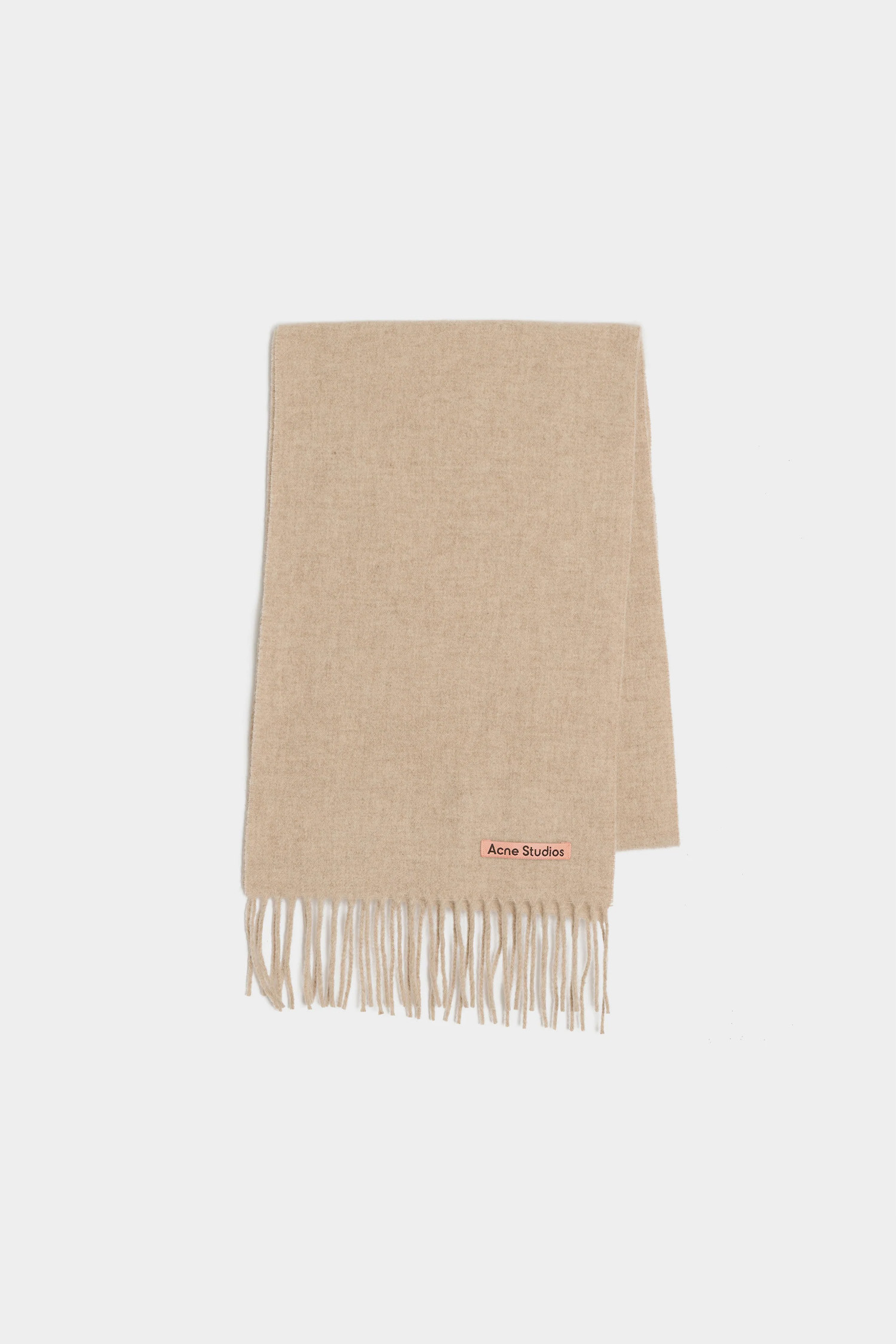 (ACNE STUDIOS) FRINGE WOOL SCARF SKINNY FN-UX-SCAR000219 OATMEAL MELANGE