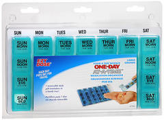 Ezy-Dose One-Day-At-A-Time Medication Organizer Four-A-Day Weekly Large