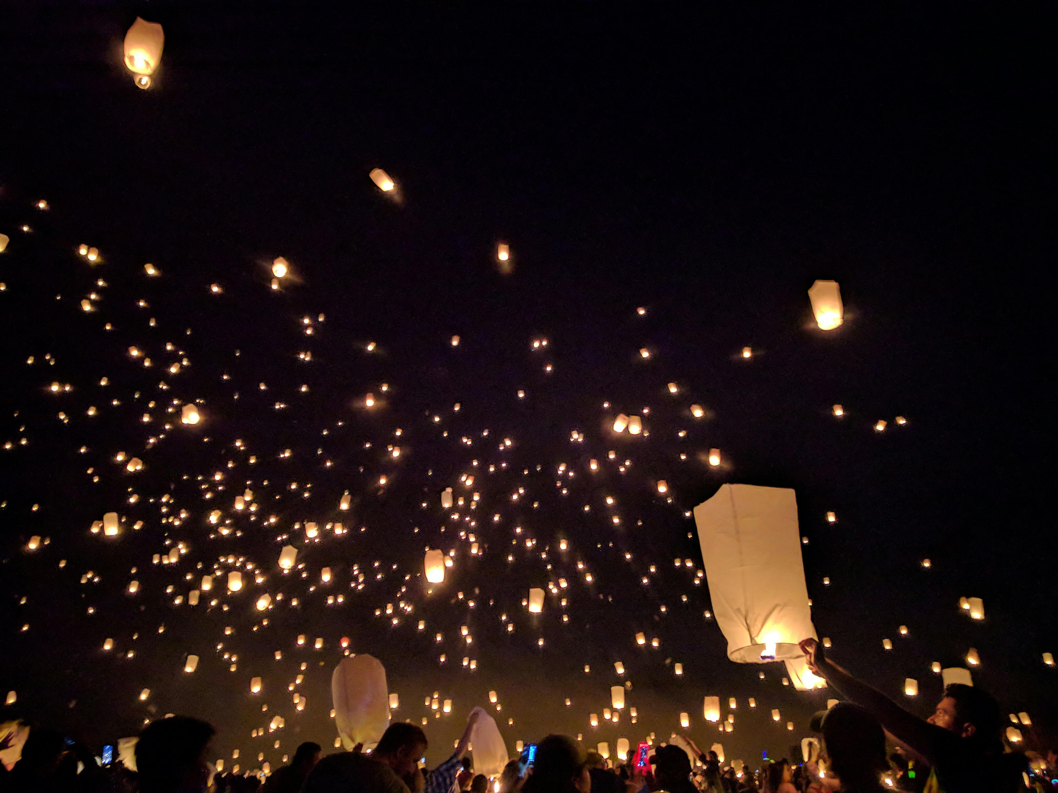 Background Background sky lanterns đẹp, sáng tạo