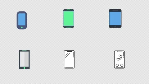 mobile icon set animation. phone icon ri... | Stock Video | Pond5