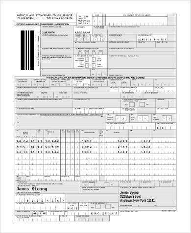 medical assistance health insurance claim form