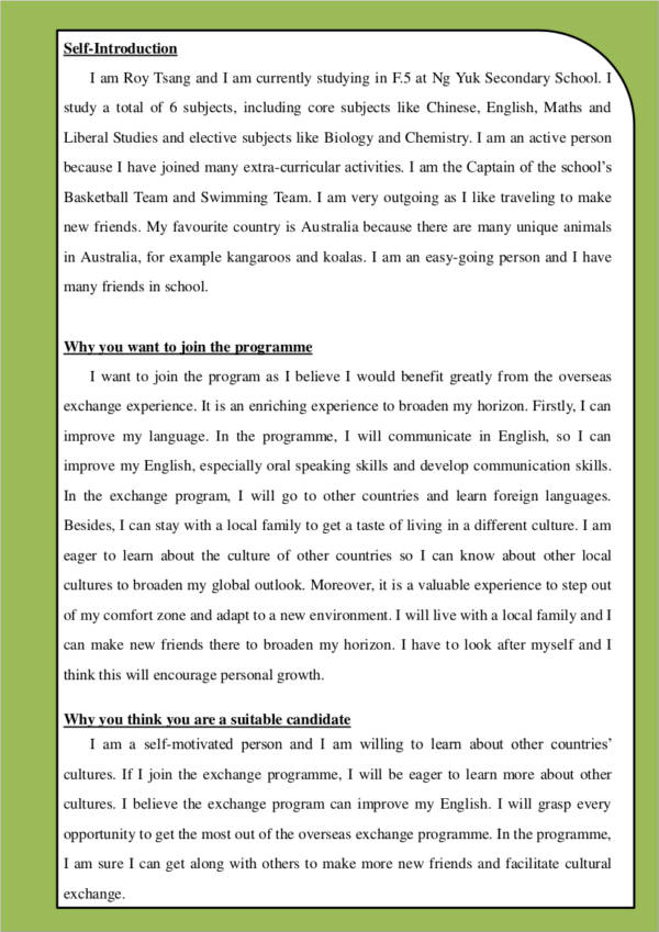 FREE 7+ Self-Introduction Letter Samples and Templates in PDF | MS ...