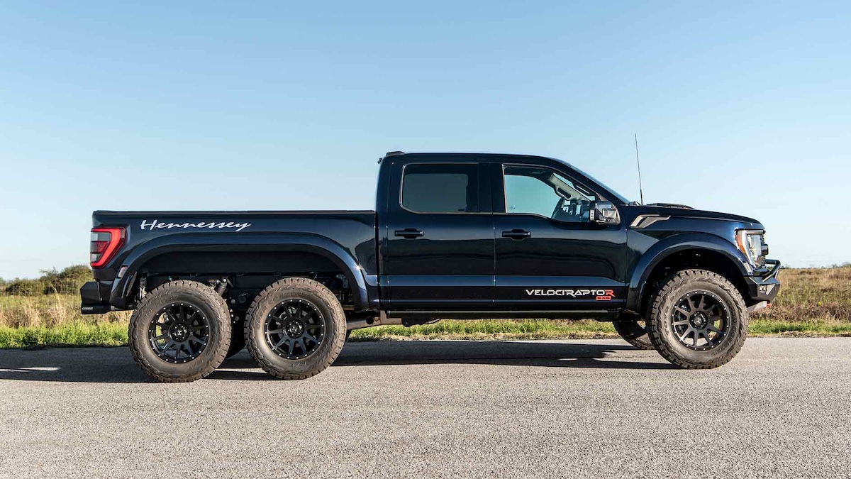 Side view of the Hennessey VelociRaptoR 6x6