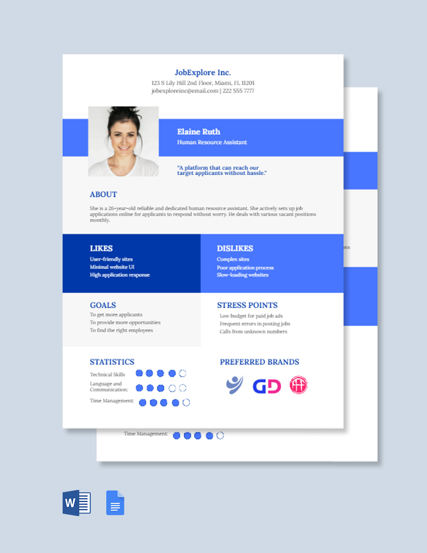 Job Board User Persona Template in Word, Google Docs - Download | Template.net