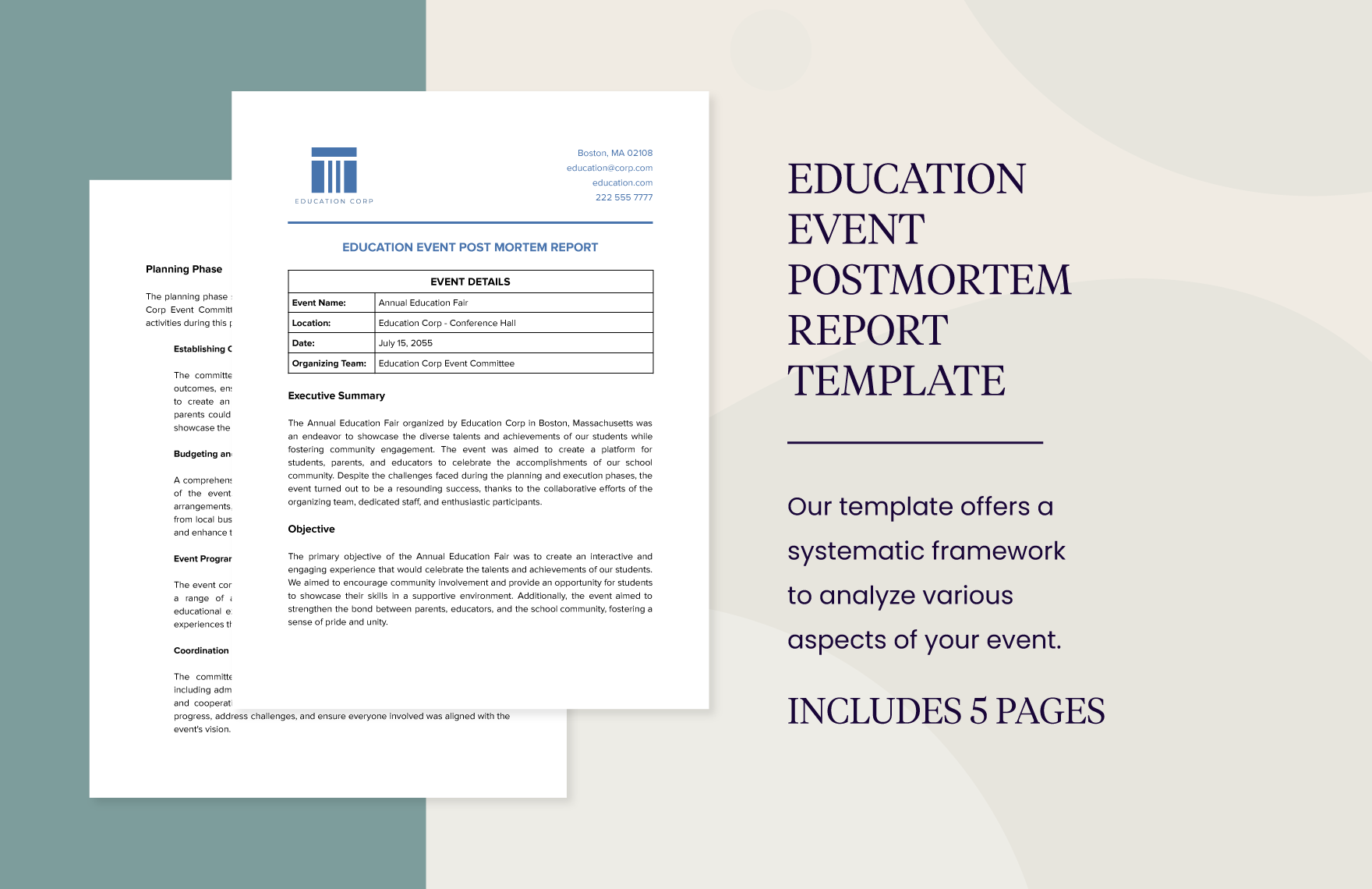 Education Event Postmortem Report Template